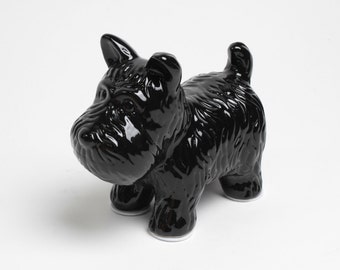 FREE SHIPPING - The Black Dog - Black Table Top Dog Decoration - Kids Room Decor Animal Statue - Faux Taxidermy Schnauzer Table Top Figurine