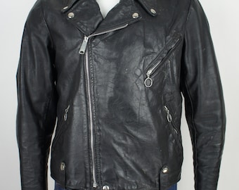 Vintage Classic Brooks Leather Motorcycle Jacket size M/L
