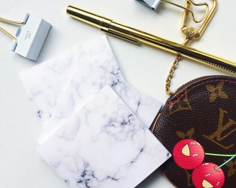 Marble Post-It Notes Set of 2 | Sticky Notes - Marble - Desk Accessories- Gold- Desk Accessory