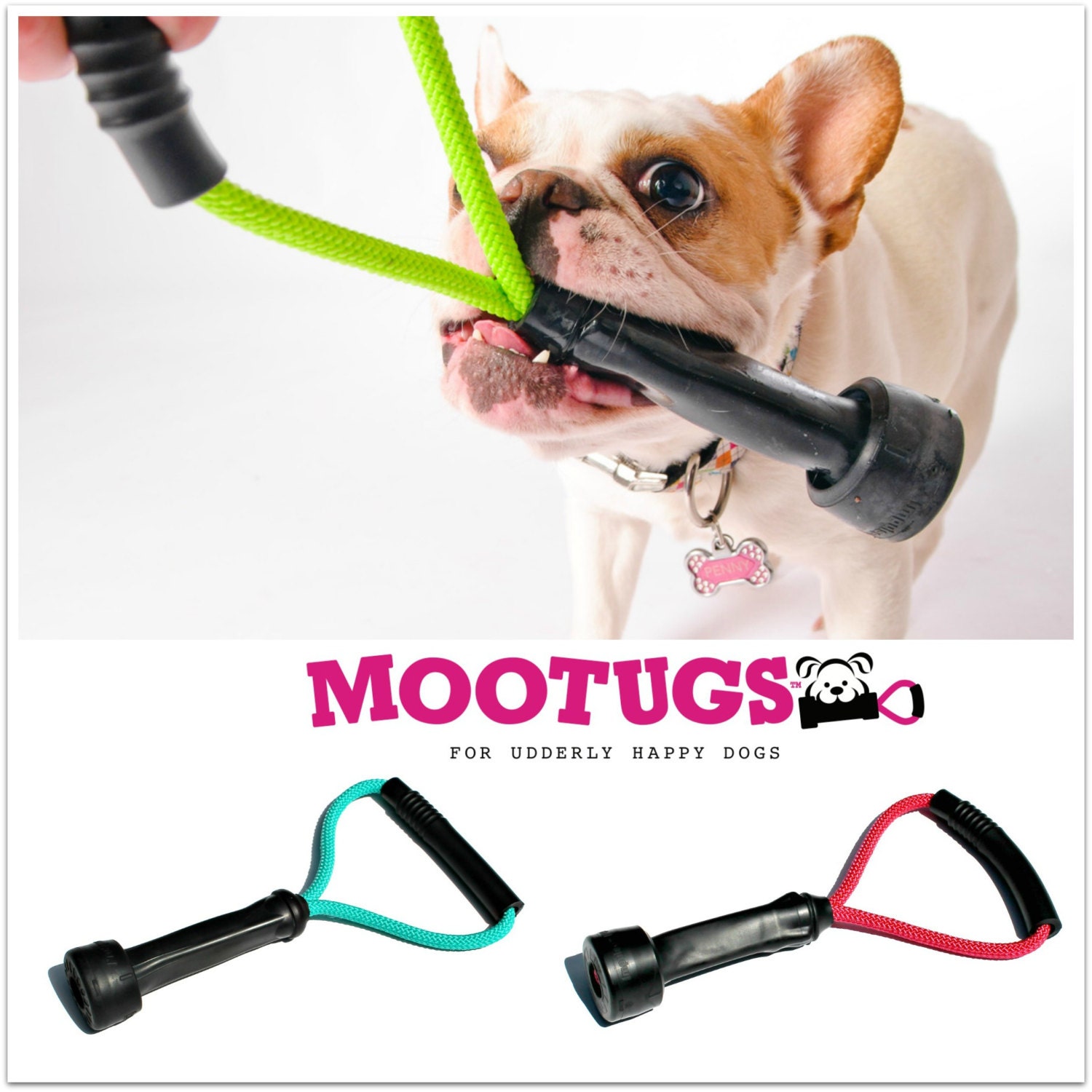 Upcycled Rubber Tug of War Dog Toy Cow Milking Tube Dog Toys