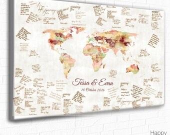 Wedding Guestbook, ANY MAP, as a Wedding Signature print, guestbook poster, Wedding Guest print, Sign the Map, poster, Party Guest Map print
