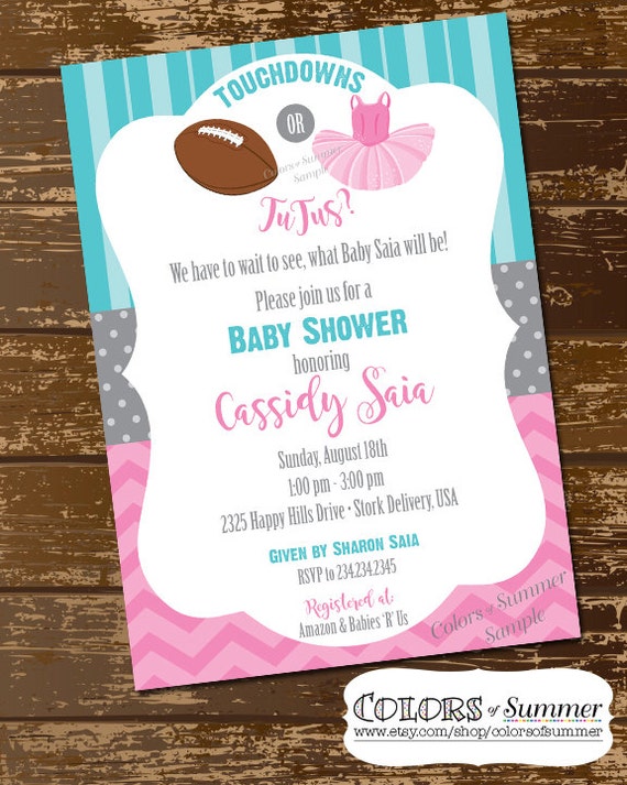 Touchdowns Or Tutus Invitations 8