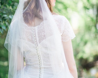 Draped veil, bohemian wedding veil, boho veil, heirloom wedding, bridal veil, English net soft veil, +sizes, colors ivory white Style 816