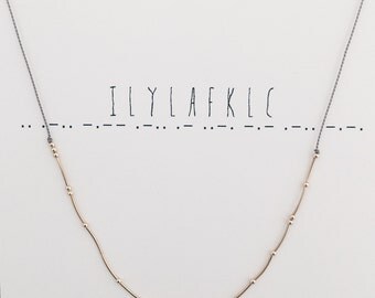 ILYLAFKLC -- Morse Code Necklace