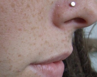 Flat Dot Nose Stud // Eco Sterling silver // Choose wire gauge 22g 20g 18g 16g //