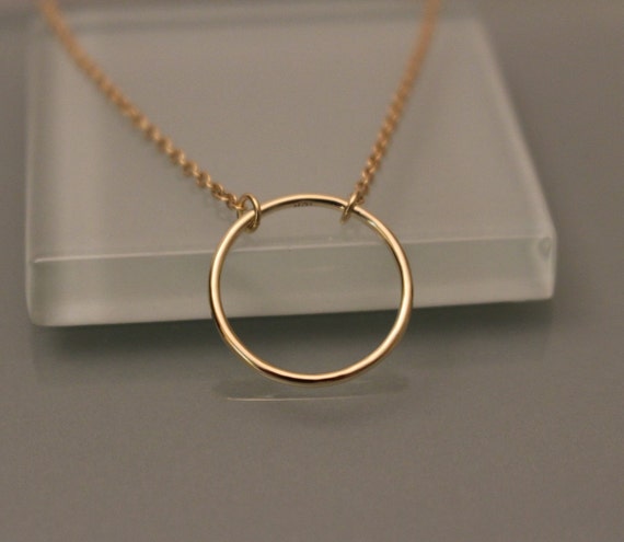 14k Yellow Gold Circle Necklace 14k Circle Necklace 14k