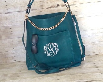 Monogram Purse Monogrammed Small Brown by MaBrownMercantile