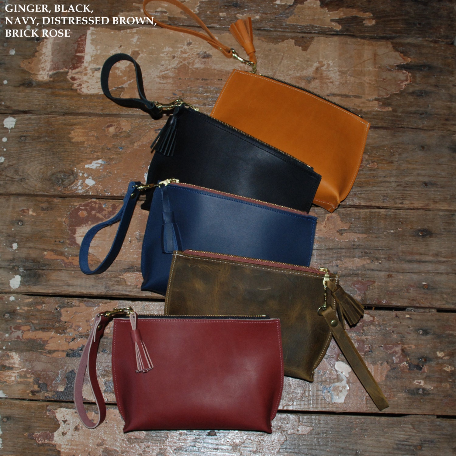 Everyday Leather Wristlet / Handmade Leather Clutch