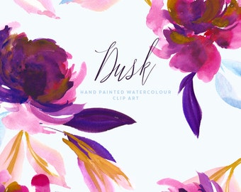 Watercolour Flower Clipart - Dusk
