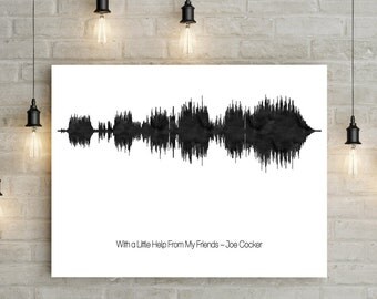 Soundwave art print - music gifts - song lyrics soundwave art - music lyrics print - gift for music lover - first dance print - soundwave