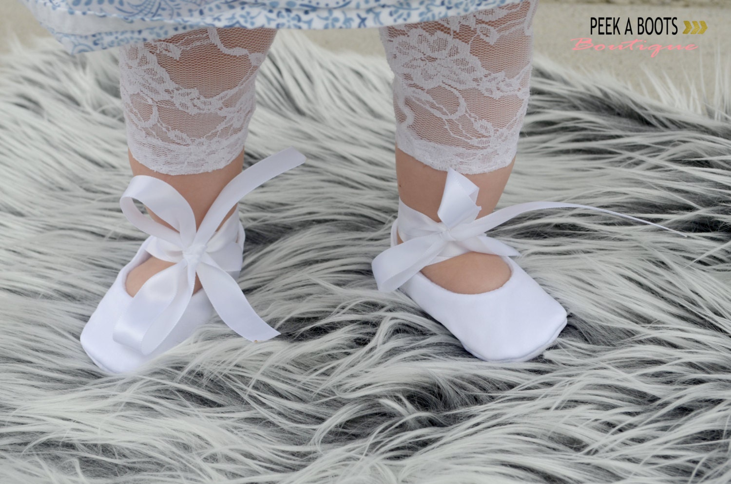 white satin ballet slippers
