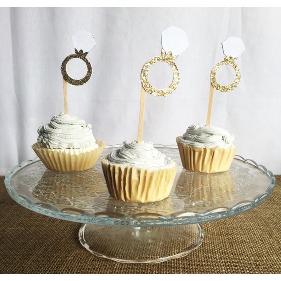 Ring cupcake topper wedding cupcake topper engagement