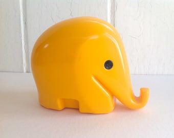 MEDIUM size Yellow Vintage Space Age Mid-Century Colani Elephant Money Box 1970s