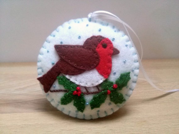 felt robin bird ornament christmas bird ornament by felt robin bird ornament christmas bird ornament by