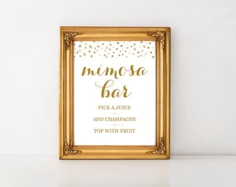 Mimosa Bar Sign, Mimosa Bar Printable, Wedding Sign, Bridal Shower Sign, Champagne Sign, Bachelorette Party Sign, New Year's Eve Sign
