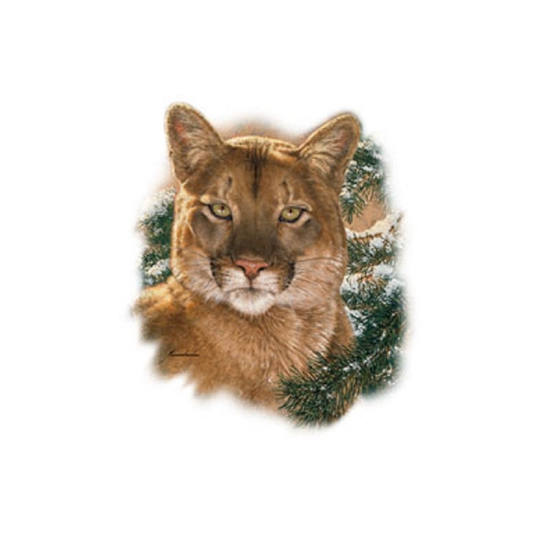Mountain Lion T SHIRT Sweatshirt Quilt Fabric Block Tote