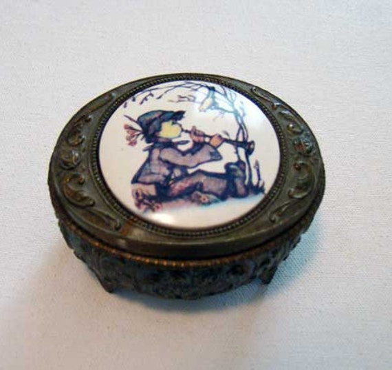Hummel style trinket box Made in Japan vintage by TheGayDivorcee