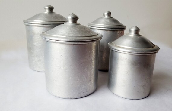 French Kitchen Aluminium CANISTERS SET / By French Kitchen Aluminium CANISTERS SET / By