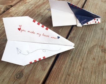 Instant Download- DIY Valentine Paper Airplane. Paper Planes. Kids Valentines Cards. Anniversary Card. Valentines Day Cards. Printable Card.