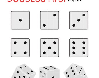 Dice Set Digital Clip Art for Scrapbooking Card Making Cupcake Toppers Paper Crafts