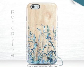 iPhone 6 Case Summer Wildflowers iPhone SE Case Blue Summer iPhone 6Plus Case Wood Print iPhone 6s Case Summer Field iPhone 7 Case 08n