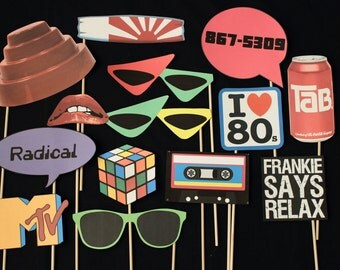 80's Party Themed Photo Booth Props