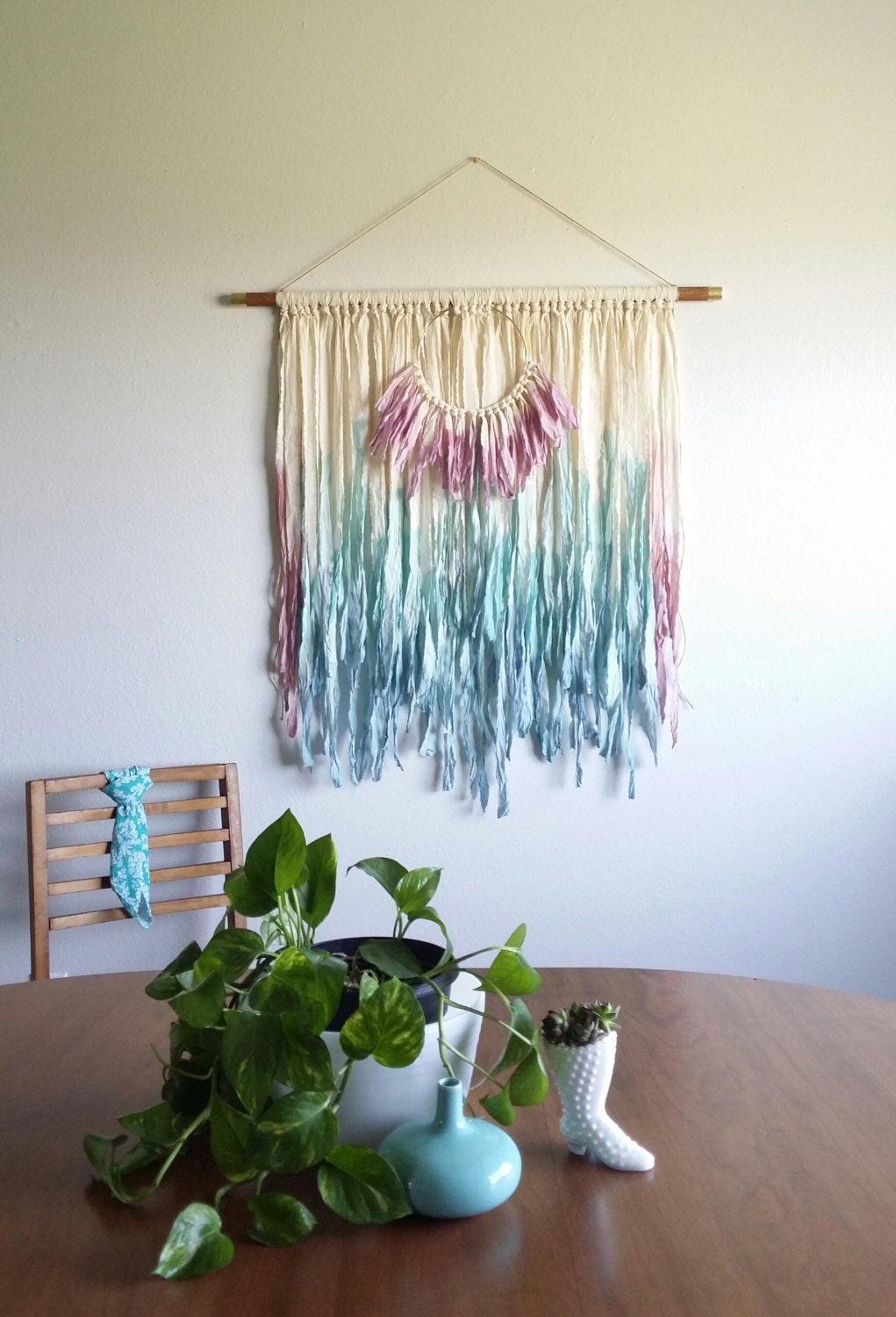 Bohemian wall hanging. Tapestry. Fabric wall hanging. Large.