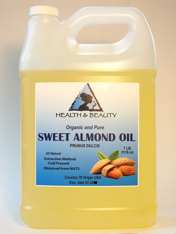 7 Lb 1 gal SWEET ALMOND OIL Organic Carrier Cold by HBOilsCenter