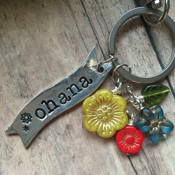 Ohana Keychain Ohana Key Chain Family Keychain Hawaiian