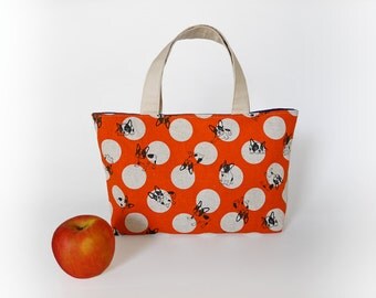 Womens small tote bag, small canvas tote bag, girls tote bag, canvas handbag, french bulldog bag