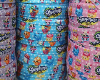SALE***Character 5/8 -Fold Over Elastic 5/8 inch by the yard...Print FOE, Headbands, Hair Ties and More!