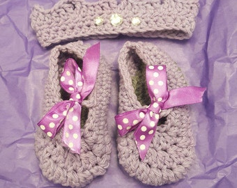 Baby Girl Jeweled Crown and Slippers