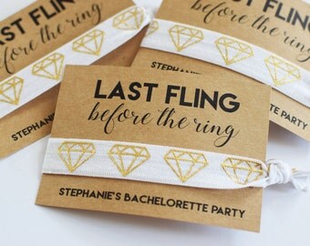 Bachelorette Party Favors//Last Fling Before The Ring//Bachelorette Hair Tie Favors//Elastic Hair Tie//Creaseless Hair Tie