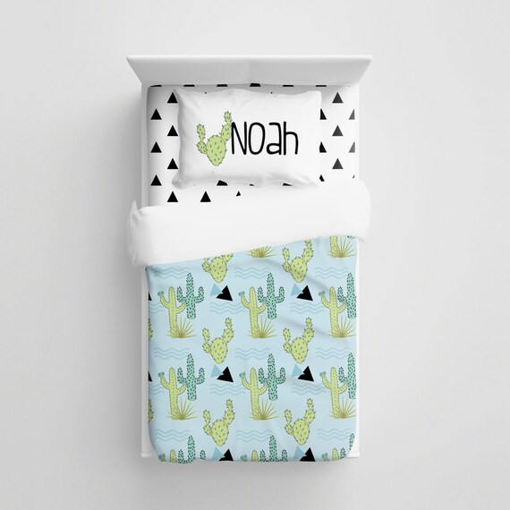 Custom Happy Cactus Kids Bedding Personalized Tribal kids Bedding Set