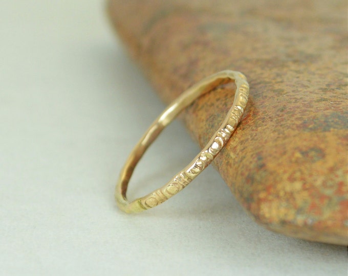 14k Gold Bohemian Ring, Rustic Wedding Ring, Heirloom Quality, Classic 14k Gold Ring, Gold Boho Ring, Rustic Gold Rings, Gold Band, G5
