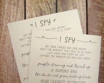 I Spy Wedding Game | A5 Wedding I Spy Cards | Wedding Reception Game | Set of Game Cards | Lily Collection