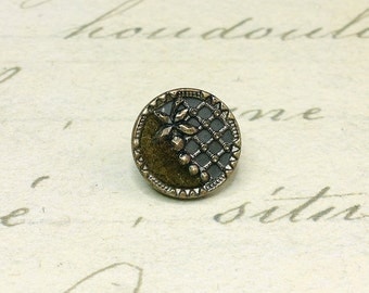 Rare Small Antique Perfume Picture metal Button 11 mm