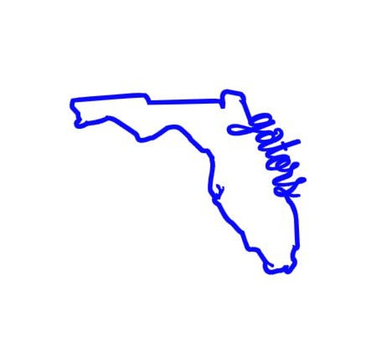 Items similar to Custom Vinyl Decal | Florida Outline with Gators ...