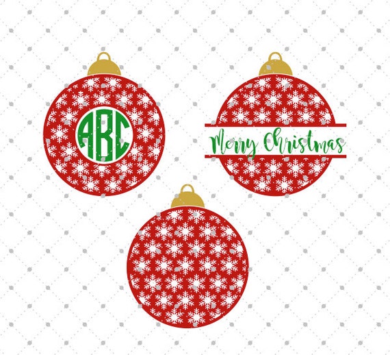 Christmas Ornaments SVG Cut Files Christmas Monogram Frame