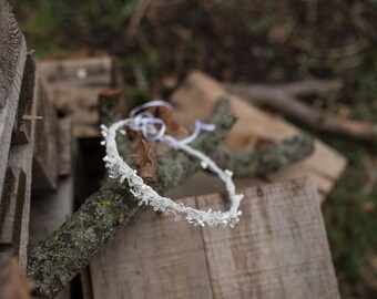 Winter wreath Wreath with crystals Frozen wreath Wedding hair accessories Hair jewellery Wreath with flakes
