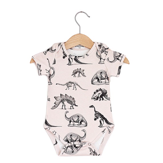 Cream Dinosaur Organic Baby Onesie baby onesie baby