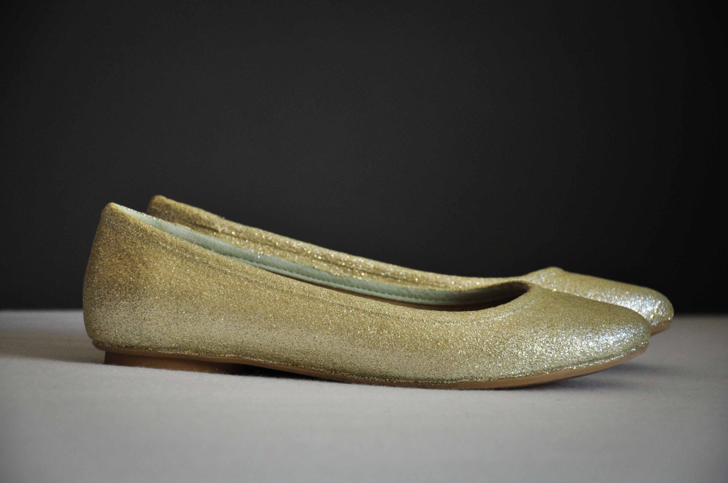 ivory sparkly flats