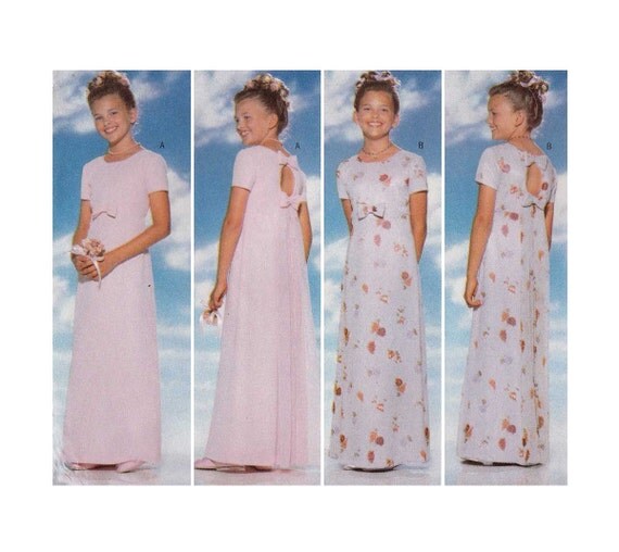 Girls Formal  Dress  Evening  Length Sewing Pattern  Size 12 