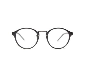 Black round glasses panto Johnny Depp Style Vintage no lens strength round frame women men hipster nerd VTG eyeglasses