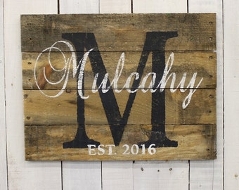 Custom Wood Sign Pallet Last Name Sign by EverydayCreationsJen