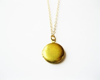 Tiny locket necklace, locket necklace, gold brass locket necklace , modern necklace, gold locket necklace, minimalist locket necklace