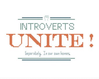 Introverts Unite! PDF Cross Stitch Pattern INSTANT DOWNLOAD