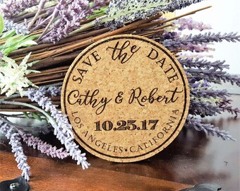 Custom Coasters, Save the Date Personalized Coasters, Monogram Coaster, Inexpensive Wedding Favors, Bridesmaid Gifts SET of 4 (176)