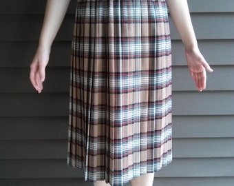 Tan plaid skirt | Etsy