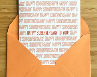 Sober Anniversary Card. Sobriety card, sober card, AA anniversary card, sobriety anniversary, sobriety gift, aa recovery, na recovery
